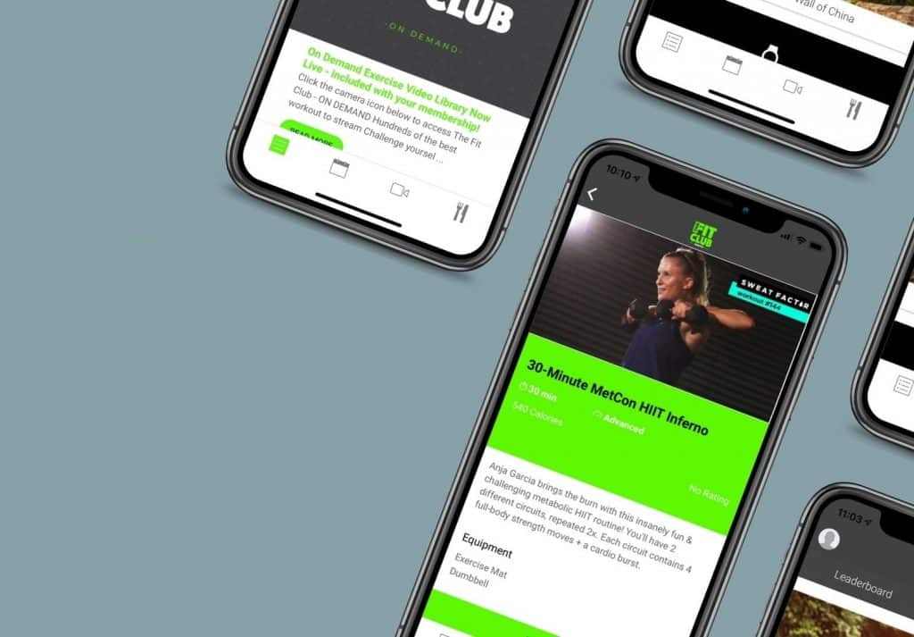 The Fit Club App (mobile image)